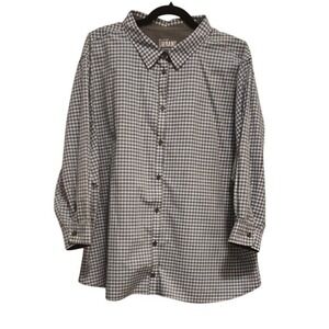 5 for $20 Chef Works‎ Shirt 2XL Blue Gingham Check Roll Tab Button Up